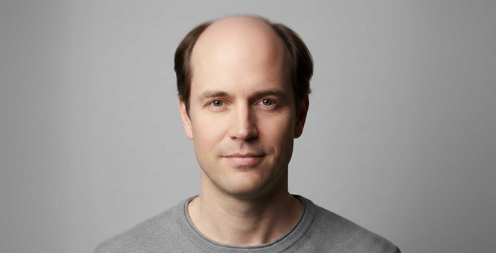 Man with thinning hair on the crown considering a hair transplant in Delhi